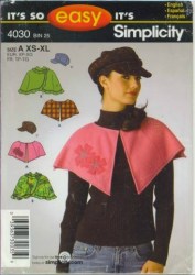 4030 SIMPLICITY MS EZ CAPELETS,  PEAK HAT PATTERN 6-24 XS-XL UNCUT